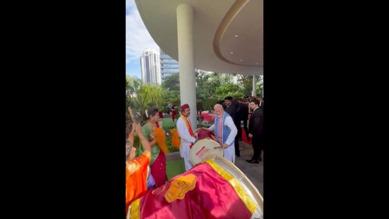 Unbelievable: PM Modi Plays Drum in Singapore Visit