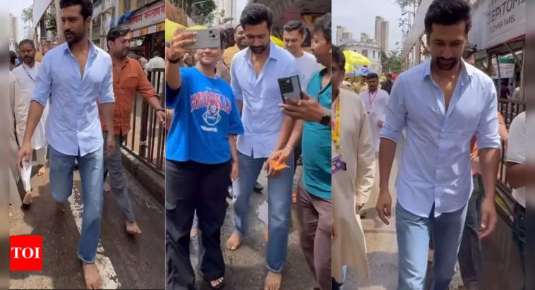 Vicky Kaushal Seeks Blessings Barefoot at Lalbaugcha Raja